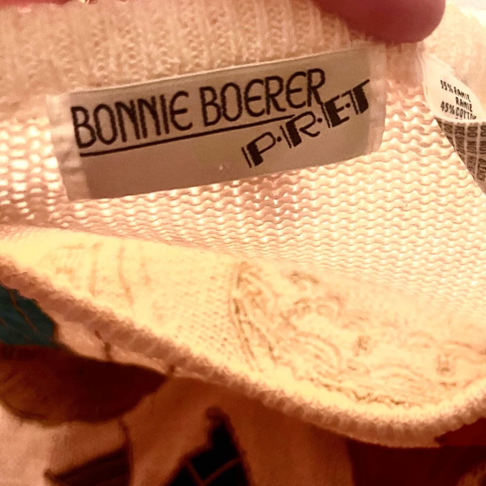 VTG Bonnie Boerer & Co.,Ramie & Soft Cotton Blend,Hot Air Balloon Sweater,Size S - Picture 4 of 12